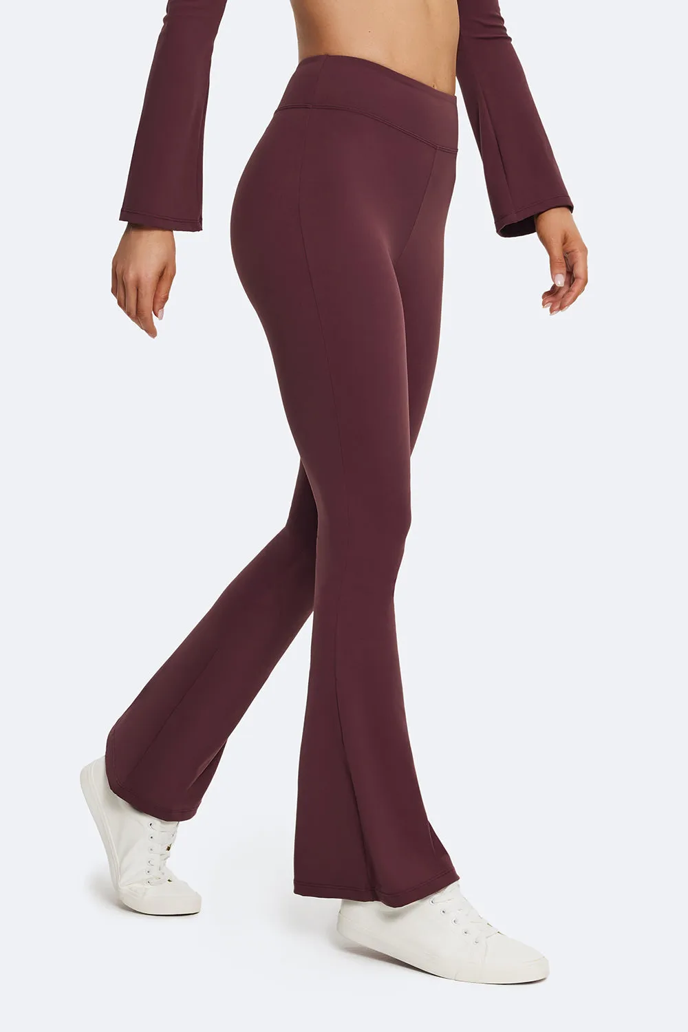 High-Waisted Flared Leggings Minimalist Style Winter Sports For Men Slim Fit