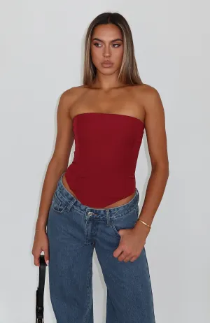 Sweat Absorbing Lining FlexibleMobility Let It Go Strapless Bustier Wine