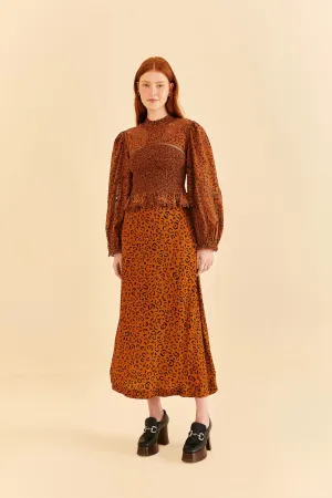 Black Leopards Texture Midi Skirt Dance Practice Non Irritating Texture