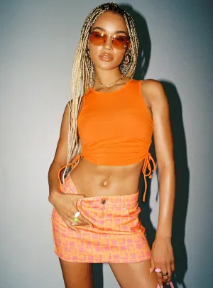 The Ragged Priest Doll Mini Skirt Orange Everyday Line Autumn Stroll