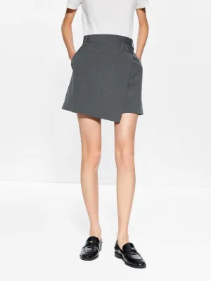 Wrap Detail Mini Skirt Foil Print Casual Feel