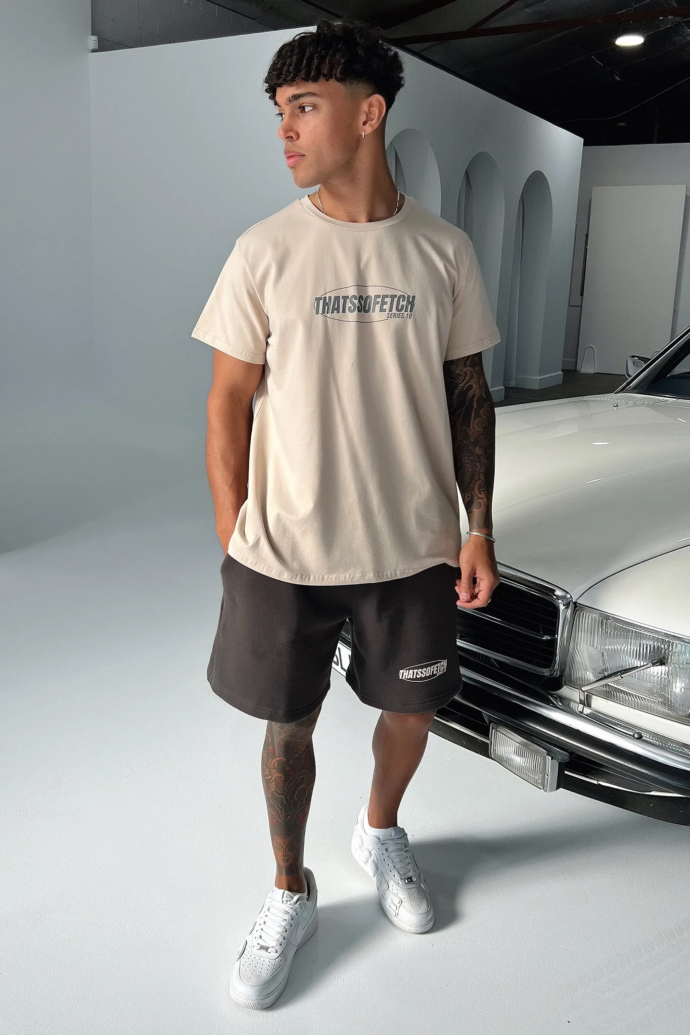 Series 10 Oversized Tee - Beige Trendy Layering