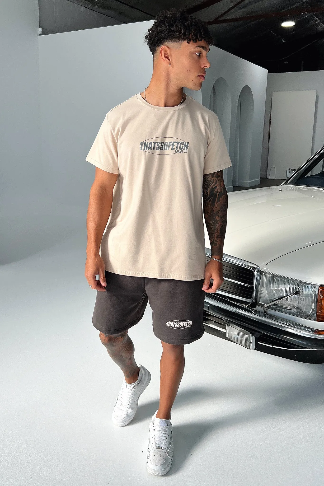 Series 10 Oversized Tee - Beige Minimalist Wear Comfortable Stretch