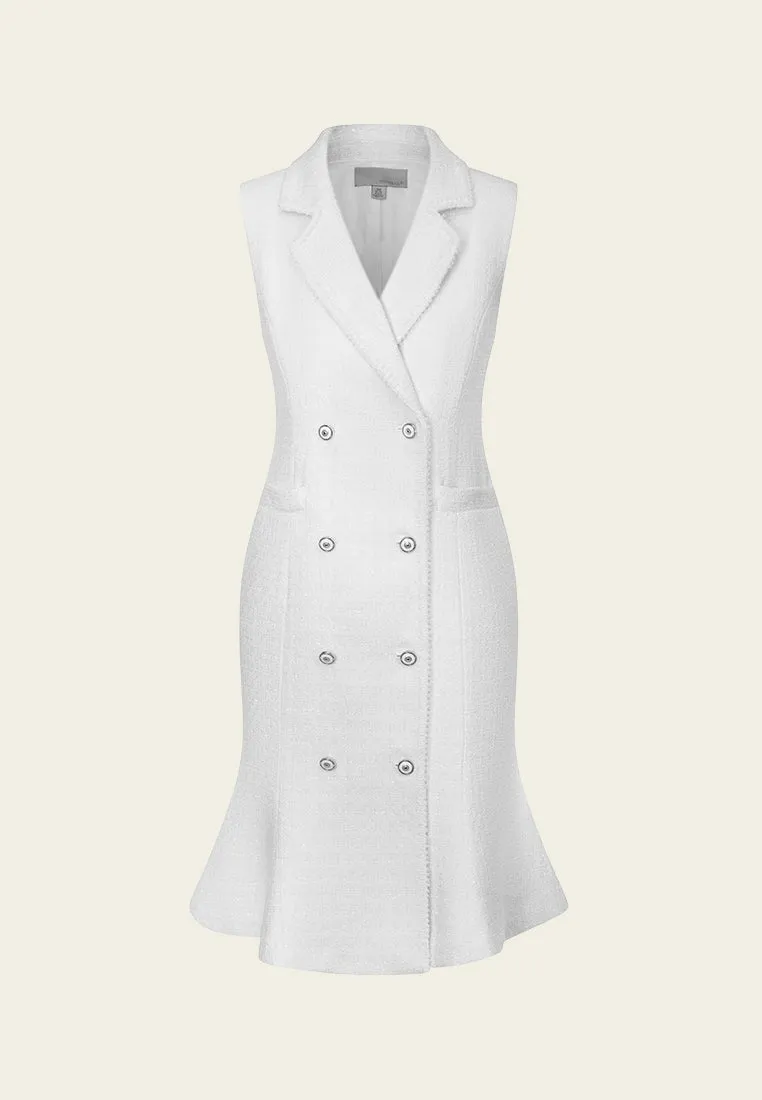 EasyAdjustment NoRubEdging Sleeveless Double-breasted Slit-pocket Fishtail Dress