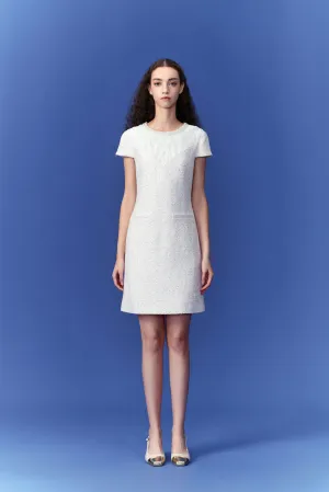 UVProtectionFabric Dignified Cap-sleeve Patchwork-detail Dress