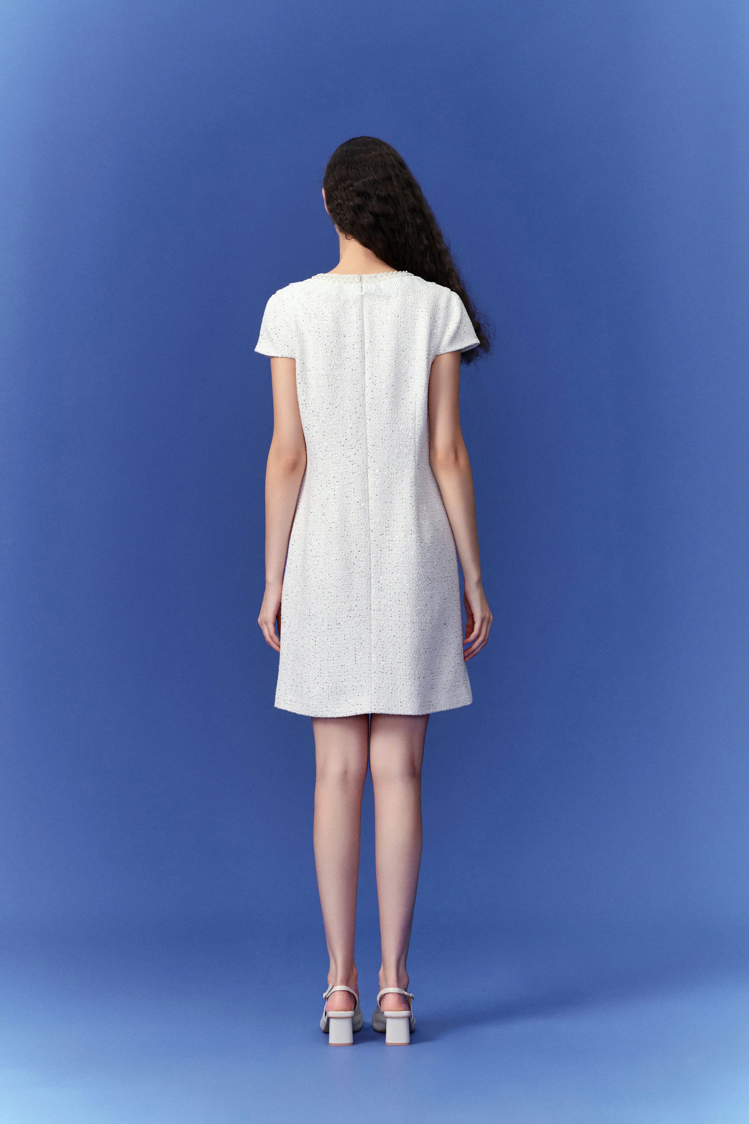 Sustainable Manufacturing Adjustable Fastenings Dignified Cap-sleeve Patchwork-detail Dress